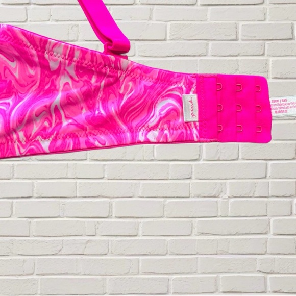 PINK Wear Everywhere Super Push-Up Bra 38DD Marble Swirl Pink White - Picture 5 of 5